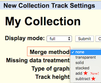 hgCollection drop-down options for Merge Method 